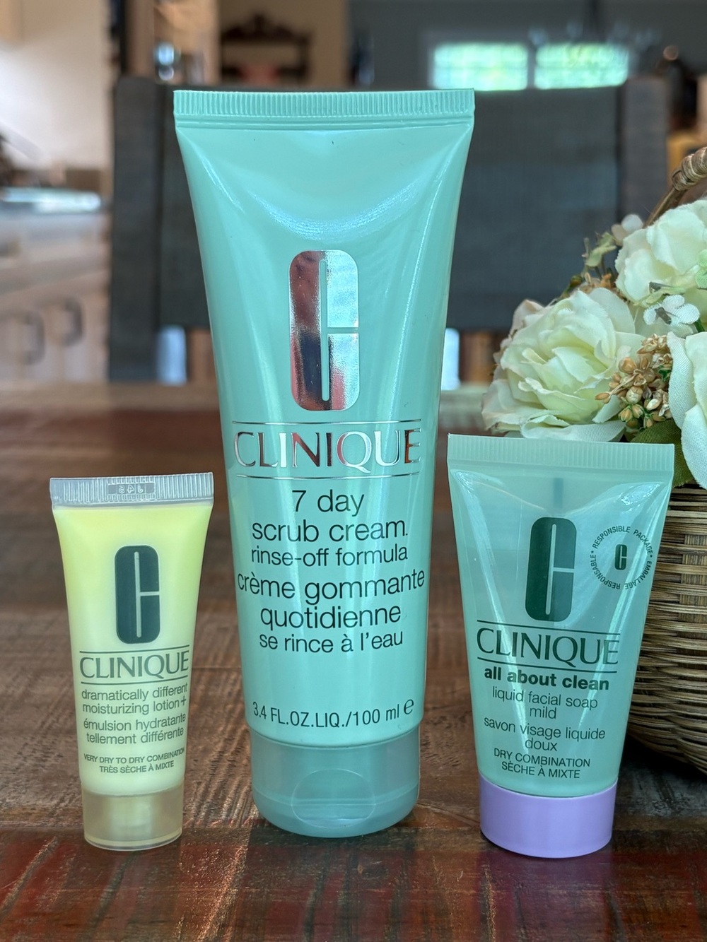 NEW Clinique 7 DAY SCRUB CREAM All About Clean FACIAL SOAP & Moisturizing LOTION